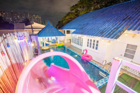 Blue Pool Villa Jomtien / 350m to beach / Big Pool with Slider